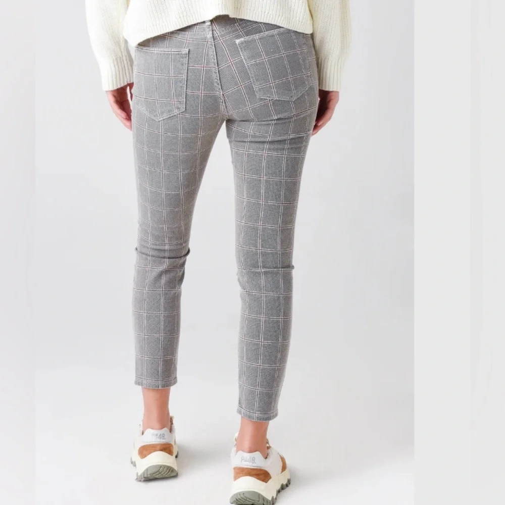 FRAME WOMEN'S LE HIGH SKINNY CROP JEANS Size 28 Gray Plaid - Picture 3 of 9